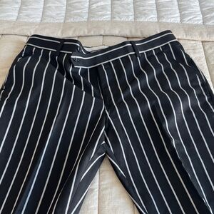 Black and White Striped Men's Pants